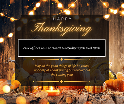 Closed in honor of Veterans Day